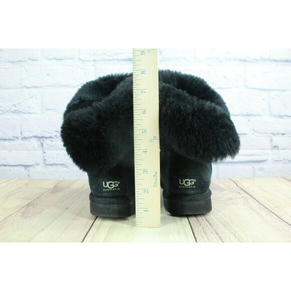 UGG Shoes S/N 5803 Bailey Button II Pull On Shearling Lined Suede Boots Size 7 - Picture 6 of 9